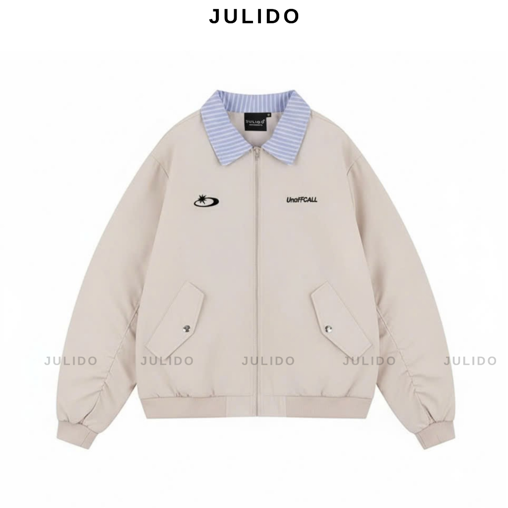 Áo Khoác Gió Tay Nhún Cổ Polo Kẻ Chất Liệu Gió Nhám Hai Lớp Cao Cấp Menswear Nam Nữ Phong Cách Thời Trang Hiện Đại Chất