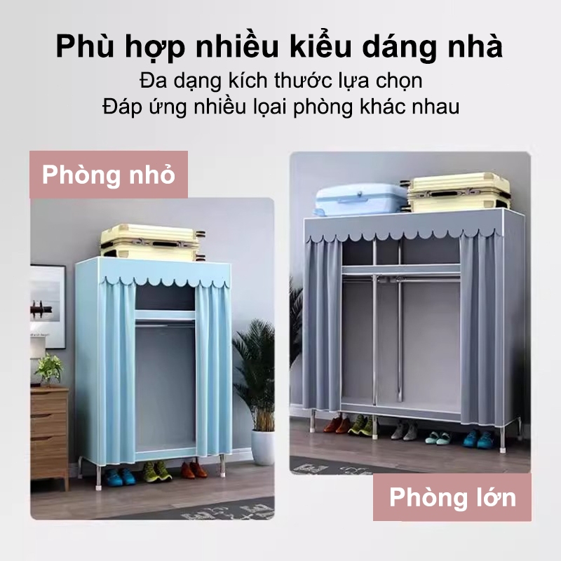 𝐎𝐥𝐢𝐟𝐞Tủ Quần Áo Tủ Vải Khung Thép Titan 2,3,4.5 Buồng Tủ Đựng Quần Áo Đa Năng Tủ Vải Đựng Quần Áo