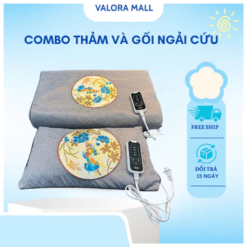 Combo Thảm Và Gối Ngải Cứu Thảo Dược Đông Y Nội Địa Trung Hỗ Trợ Trợ Đau Vai Gáy,Lưng,Xương Khớp(gối bé)