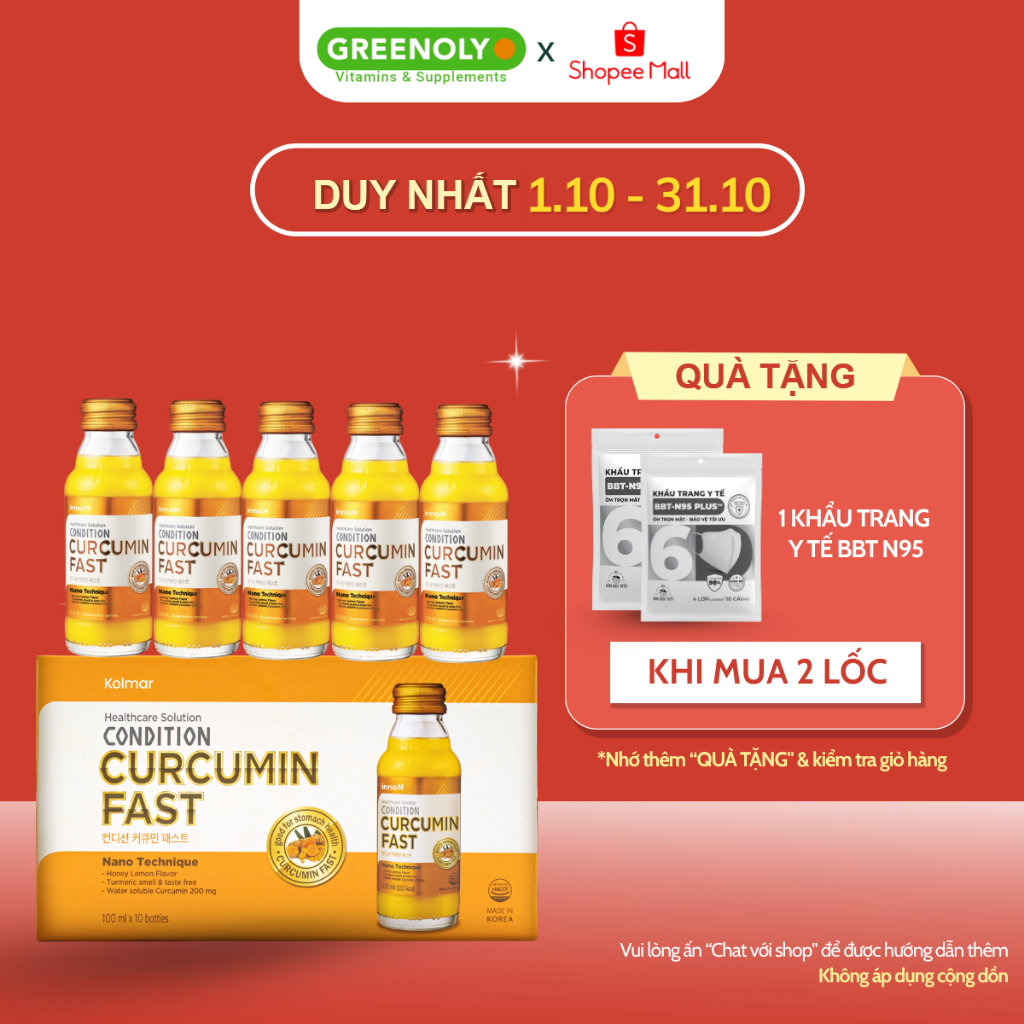 Nước Nghệ Nano Kolmar Curcumin Fast Nano Tăng Cường Hỗ Trợ Dạ Dày 100ml ...
