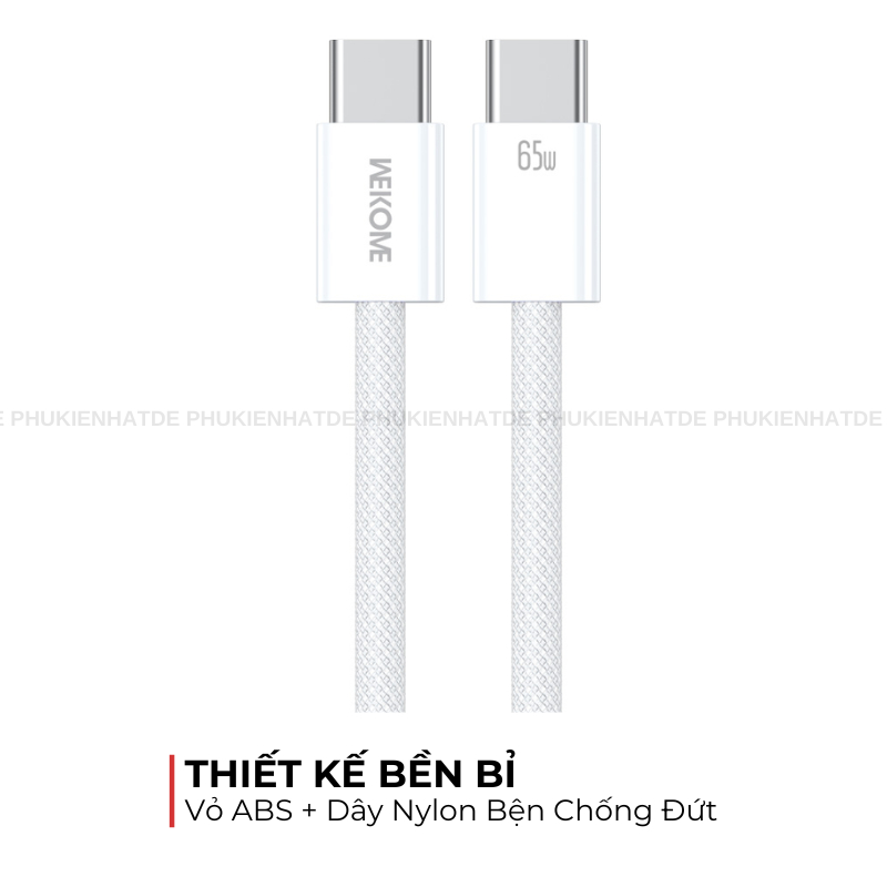 Cáp Sạc Nhanh WK WDC-21 65W – Nylon Bện, 1M, Truyền Dữ Liệu 480Mbps Phù Hợp Mọi Dòng iphone