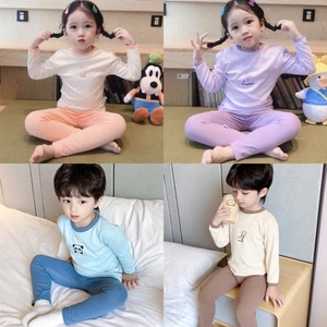 Bộ ngủ dài tay bé trai bé gái, bộ đồ dài tay thu đông cho bé chất liệu nỉ cao cấp mềm mại