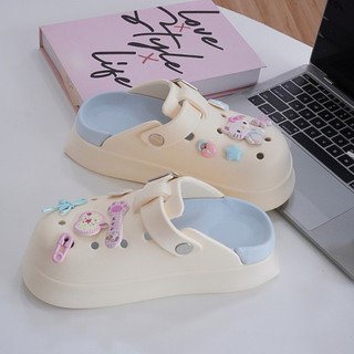 Dép sục nữ Mita đế cao 5cm kèm charm Mèo táo SR V2 kiểu sandal dễ thương năng động CSM-46