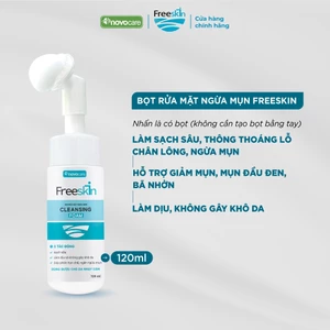 Bọt rửa mặt cho da dầu mụn Freeskin - Novocare - Làm sạch sâu, hỗ trợ giảm mụn và bã nhờn, không gây khô căng da 120ml