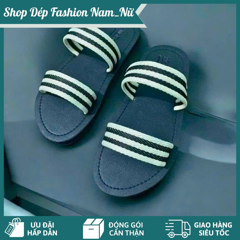 Dép sandal quai ngang kẻ đen – Thời trang tiện lợi, nhẹ nhàng, không đau chân, phù hợp mọi độ tuổi