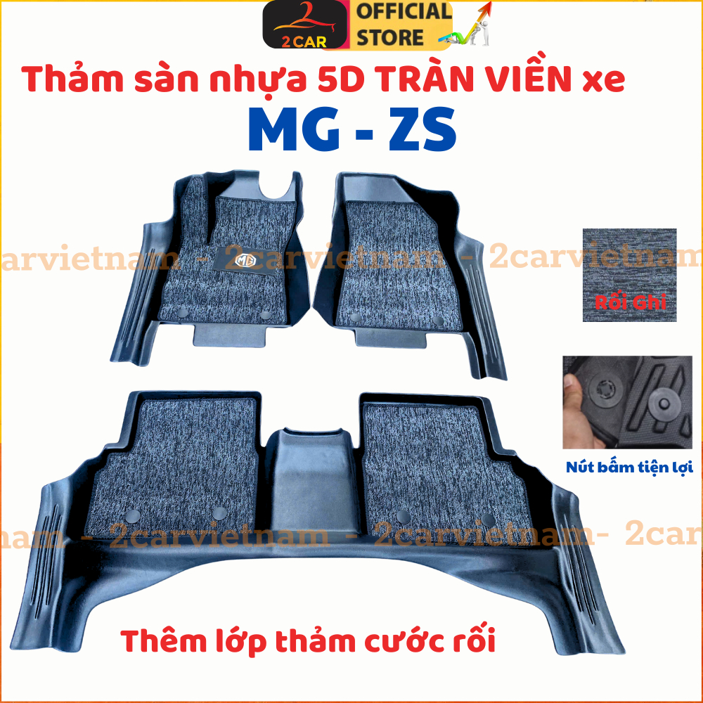 Thảm lót sàn NHỰA 5D xe MG ZS-Hiện nay Hàng TPE đúc nguyên khối siêu bền, không thấm nước, dễ vệ sinh _Mẫu BẬC DÀI