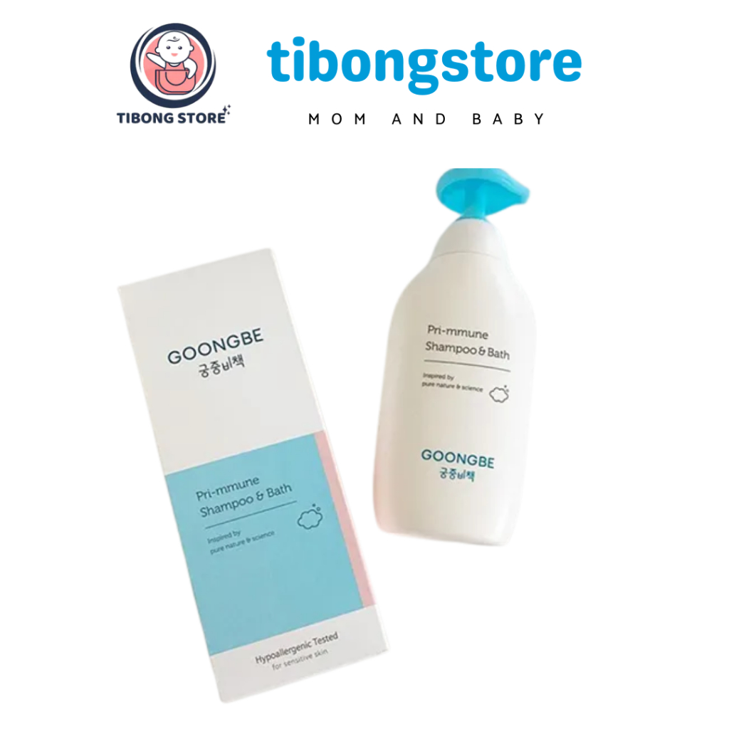 Sữa tắm gội toàn thân 2in1 cho bé, làm dịu da Goongbe Pri-mmune 350ml