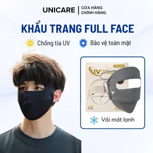 Khẩu Trang Nam Full Face Unicare Chống Tia UV, Khẩu Trang Toàn Mặt Vải Mát Mịn Chống Nắng, Chống Bụi