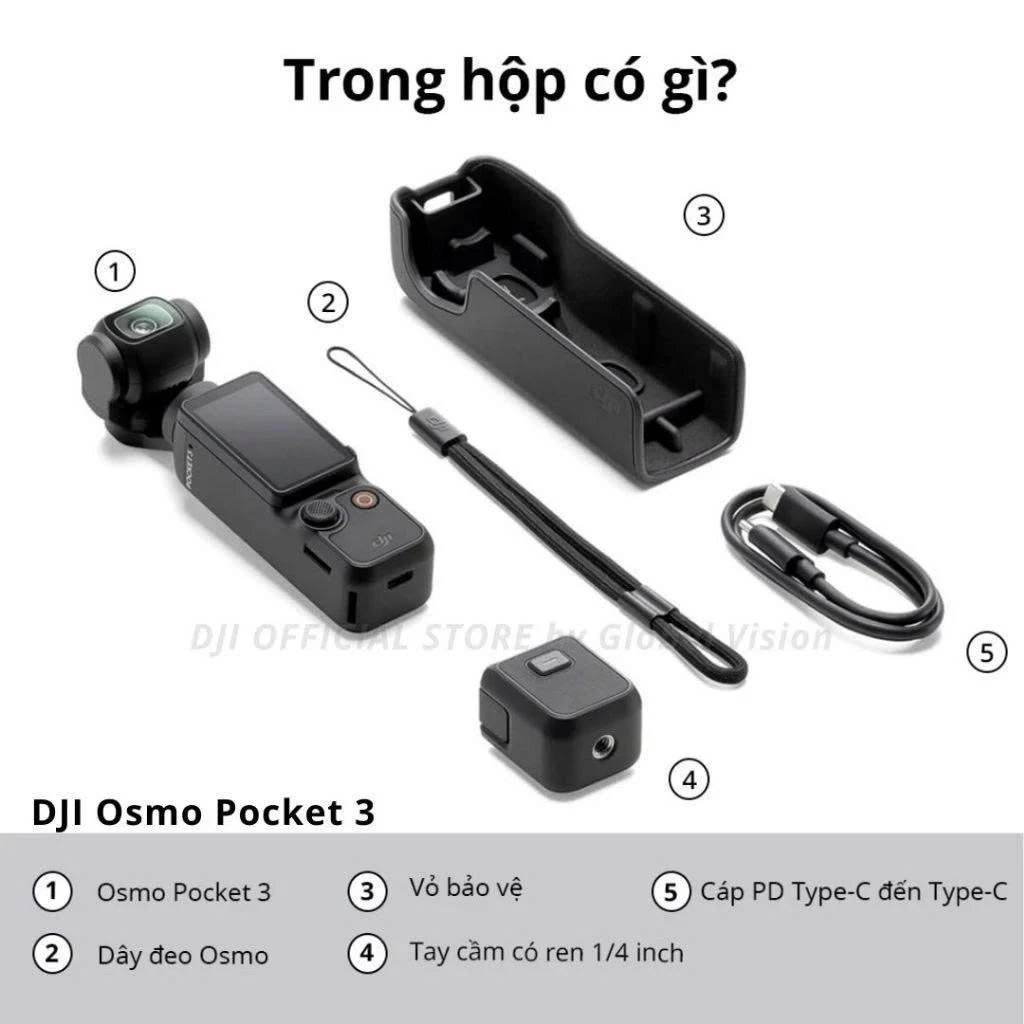 Camera hành động DJI Osmo Pocket 3 - Cầm tay bỏ túi nhỏ gọn, quay video vlog sắc nét 4K 120fps