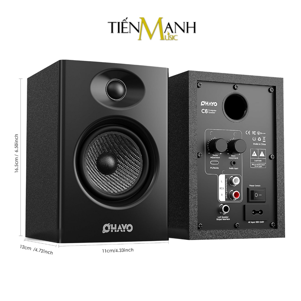 [Chính Hãng] Loa Kiểm Âm Ohayo C6 - Bluetooth 5.3, 60W, Chỉnh Bass Treble, OTG USB DAC Nối Máy Tính Support RCA AUX KL1 | BigBuy360 - bigbuy360.vn