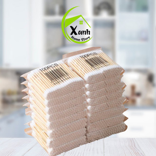 [Combot 10 Gói] Tăm Bông Ngoáy Tai Đa Năng Gói 100 Chiếc GD154 - Gói 100 Chiếc Tăm Bông Vệ Sinh Trang Điểm