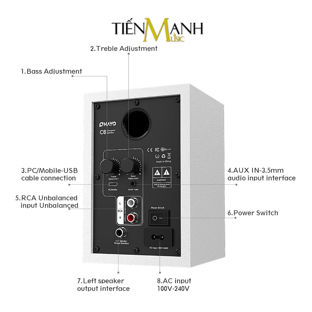 [Chính Hãng, BH 1 Năm] Loa Kiểm Âm Ohayo C6 - Bluetooth 5.3, 60W, Tùy Chỉnh Bass Treble, Hỗ Trợ DAC, RCA, AUX | BigBuy360 - bigbuy360.vn