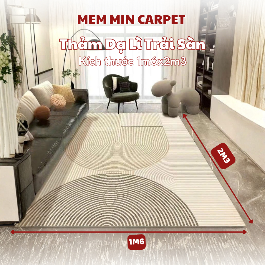Thảm Nỉ Lì Bali Trải Sàn Phòng Khách, Thảm Cao Cấp Decor Phòng Siêu Đẹp, Chất Nỉ Lì Cực Mềm Mịn 1 - MemminCarpet - TH56