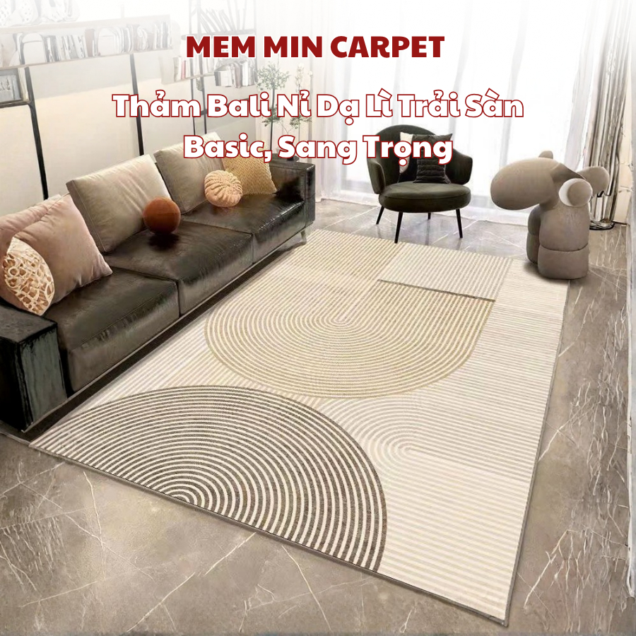 Thảm Nỉ Lì Bali Trải Sàn Phòng Khách, Thảm Cao Cấp Decor Phòng Siêu Đẹp, Chất Nỉ Lì Cực Mềm Mịn 1 - MemminCarpet - TH56