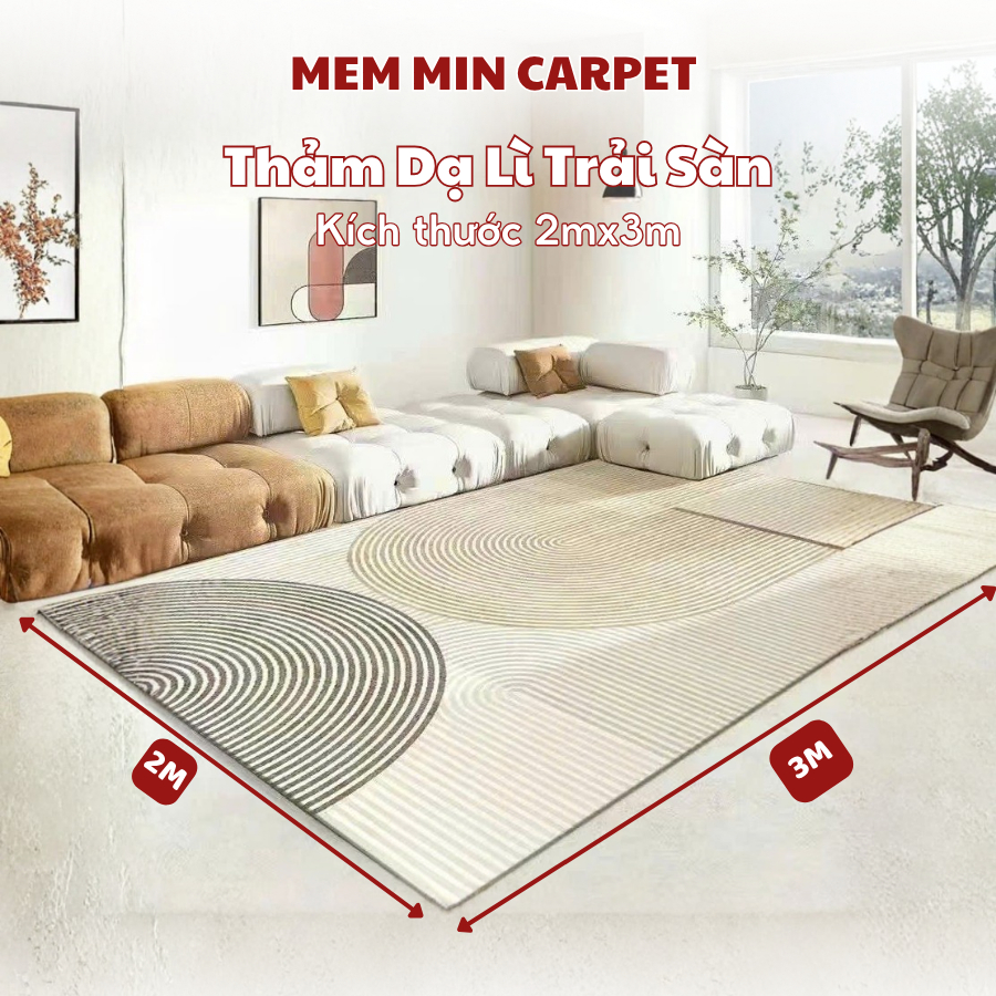 Thảm Nỉ Lì Bali Trải Sàn Phòng Khách, Thảm Cao Cấp Decor Phòng Siêu Đẹp, Chất Nỉ Lì Cực Mềm Mịn 1 - MemminCarpet - TH56