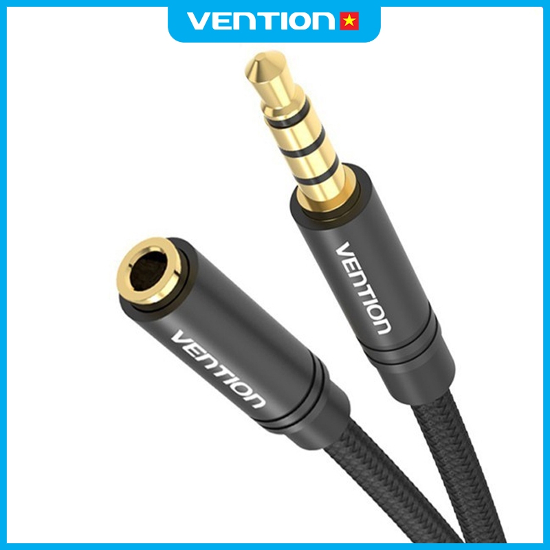 Dây AV Nối Dài 3.5mm Vention Vỏ PVC Chống Đứt Gãy, Lõi Đồng Tráng Men, Đầu Mạ Vàng Độ Bền Cao Âm Thanh Sống Động