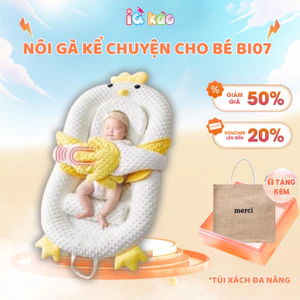 Nôi Vải Ngủ Cho Bé BI07 IQKAO Kèm Gối Chống Trào Ngược Nhạc Bluetooth Vỗ Bé Ru Ngủ ,Chất Liệu Cao Cấp, Gấp Gọn Tiện Lợi