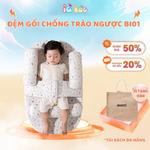 Đệm Gối Chống Trào Ngược Sơ Sinh IQ KAO BI01 Kèm Gối Chặn Điều Chỉnh Độ Nghiêng 0–15°, Hỗ Trợ Tiêu Hóa, Hạn Chế Nôn Trớ