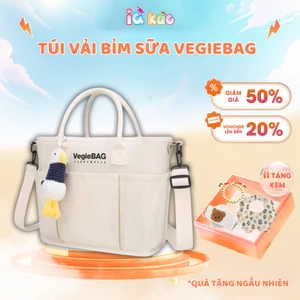 Túi vải bỉm sữa đa năng Vegiebag cho mẹ và bé, sành điệu, thời trang, Phong cách Hàn Quốc có quai đeo IQ Kao