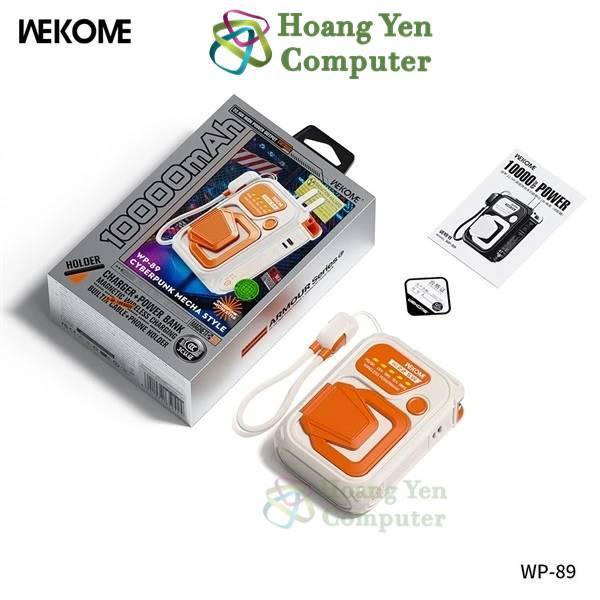 (Có CCC) Nguồn Di Động Wekome WP-89 10.000mAh – Sạc Nhanh Không Dây PD/QC, VOOC 2.0 – BH 1 Năm – Hoàng Yến Computer