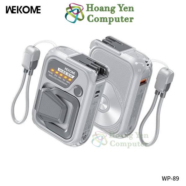 (Có CCC) Nguồn Di Động Wekome WP-89 10.000mAh – Sạc Nhanh Không Dây PD/QC, VOOC 2.0 – BH 1 Năm – Hoàng Yến Computer