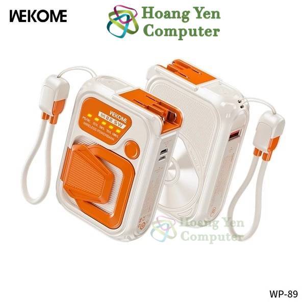 (Có CCC) Nguồn Di Động Wekome WP-89 10.000mAh – Sạc Nhanh Không Dây PD/QC, VOOC 2.0 – BH 1 Năm – Hoàng Yến Computer