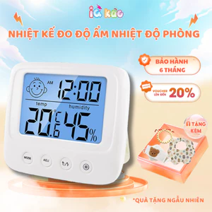 Nhiệt Kế Điện Tử Đo Phòng 3 Trong 1 IQ Kao Đo Nhiệt Độ, Độ Ẩm & Xem Giờ, Đa Năng Tiện Dụng Cho Bé Và Gia Đình
