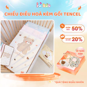 Bộ Chiếu Điều Hòa Kèm Gối Tencel MONONA Cao Cấp, Thoáng Mát, Êm Ái An Toàn Cho Da Bé 60x120cm IQKao