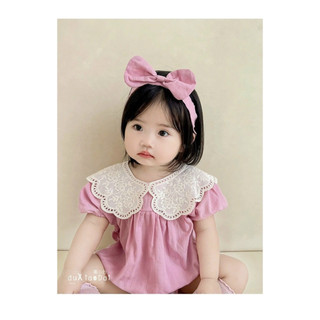 (Trứng 4-13kg) Romper tím cổ sen kèm nơ xinh hàng QCCC
