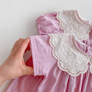 (Trứng 4-13kg) Romper tím cổ sen kèm nơ xinh hàng QCCC