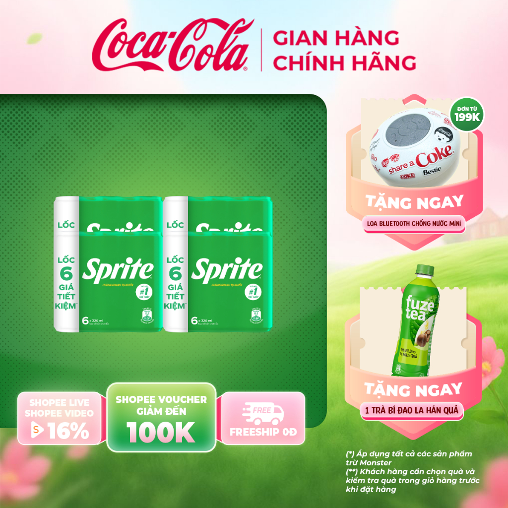 Thùng/Lốc 24 Lon Nước Ngọt Giải Khát Có Gas Sprite Vị Chanh 320ml/Lon ...