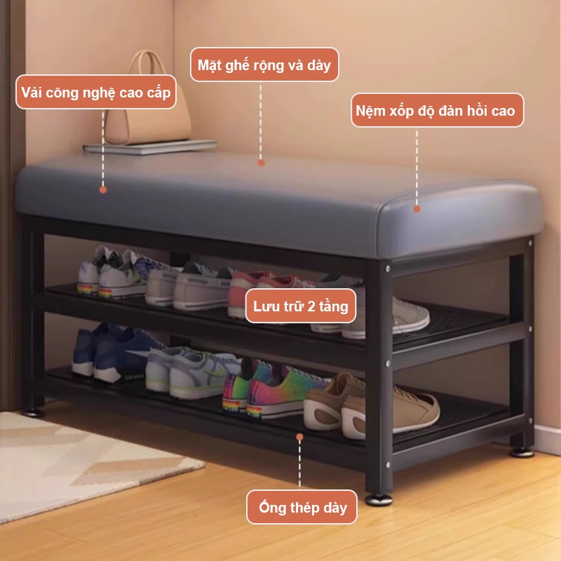 𝐎𝐥𝐢𝐟𝐞Kệ Giày Lối Vào Vừa Ghế Ngồi Thay Giày Tiện Lợi Hai Trong Một Đa Chức Năng