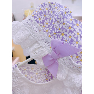 (Trứng 3-13kg) Set body tím hoa nhí kèm nón