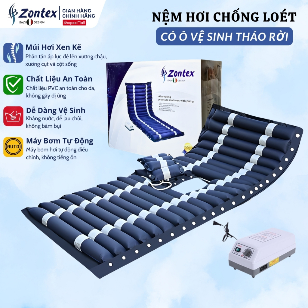 Nệm hơi chống loét cao cấp ZONTEX AM-86 giúp chống lở loét, chống co ...