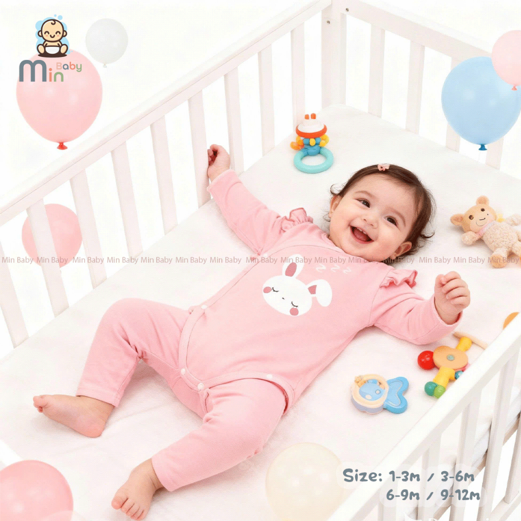Body Chip Cho Bé Gái Liền Bao Tay Có Kèm Quần Chất Vải Da Cá Mềm Mịn Co Dãn - Hàng Chính Hãng MIN0208