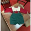 Set Yếm áo XANH ĐỎ style Hàn cho bé đi chơi noel, têt, trung thu, merry christmass