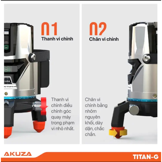 Akuza Máy Cân Bằng Laser Cao Cấp Bigbang Titan G 5 Tia Xanh Pin 6000mah Thiết Kế Hiện Đại