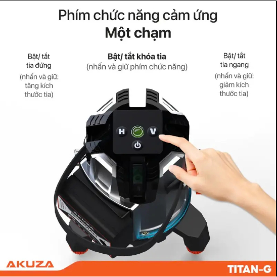 Akuza Máy Cân Bằng Laser Cao Cấp Bigbang Titan G 5 Tia Xanh Pin 6000mah Thiết Kế Hiện Đại
