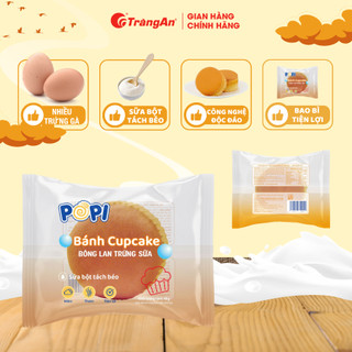 Bánh Cupcake Bông Lan Trứng Sữa POPI Tràng An Cao Cấp 48g Mềm Thơm Dinh Dưỡng Tiện Lợi