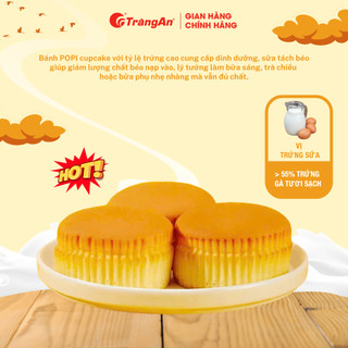 Bánh Cupcake Bông Lan Trứng Sữa POPI Tràng An Cao Cấp 48g Mềm Thơm Dinh Dưỡng Tiện Lợi