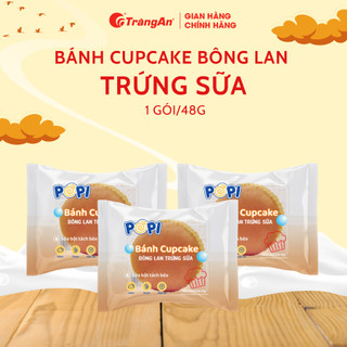 Bánh Cupcake Bông Lan Trứng Sữa POPI Tràng An Cao Cấp 48g Mềm Thơm Dinh Dưỡng Tiện Lợi