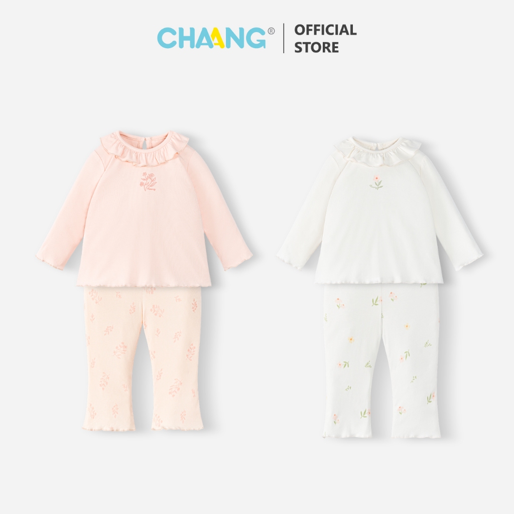 [CHAANG 6M-5Y] Bộ quần áo dài cổ bèo Harvest cho bé gái