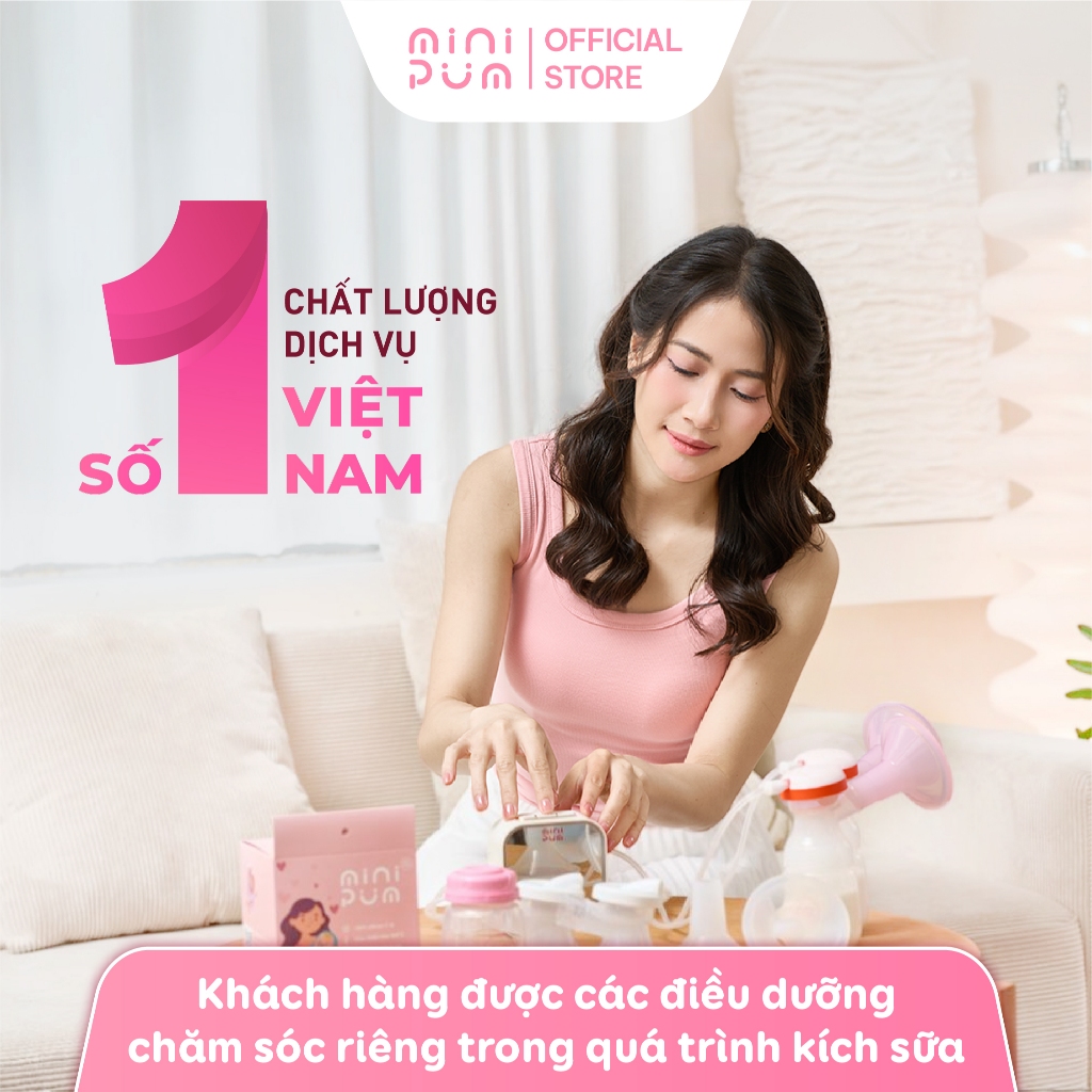 Phễu hút sữa silicon Mini Pum an toàn, không BPA, massage êm ái không đau rát