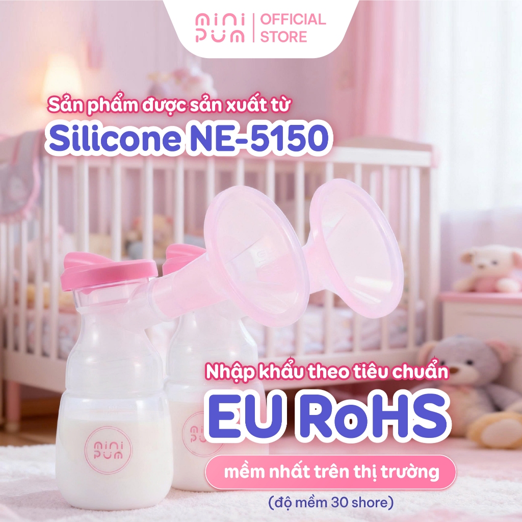 Phễu hút sữa silicon Mini Pum an toàn, không BPA, massage êm ái không đau rát