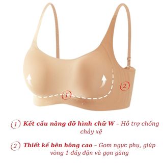 Áo ngực nữ cao cấp su đúc mềm mịn thoáng mát mút mỏng cố định ôm ngực nâng đỡ tự nhiên DEVARI A03