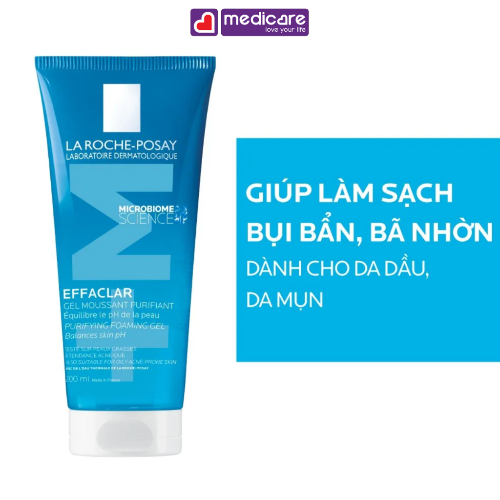 Gel rửa mặt LA ROCHE-POSAY LABORATOIRE DERMATOLOGIQUE tạo bọt dành cho da dầu 200ml và 400ml