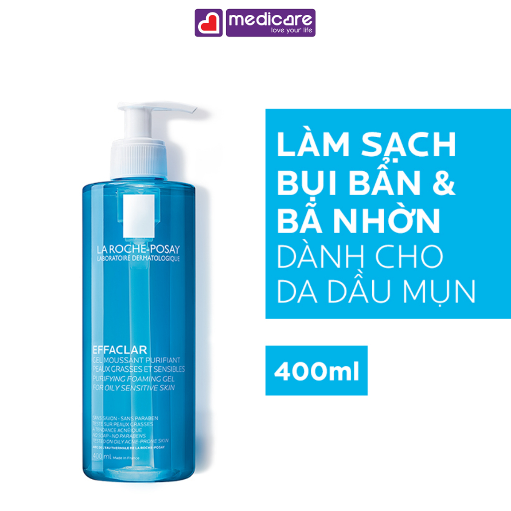 Gel rửa mặt LA ROCHE-POSAY LABORATOIRE DERMATOLOGIQUE tạo bọt dành cho da dầu 200ml và 400ml