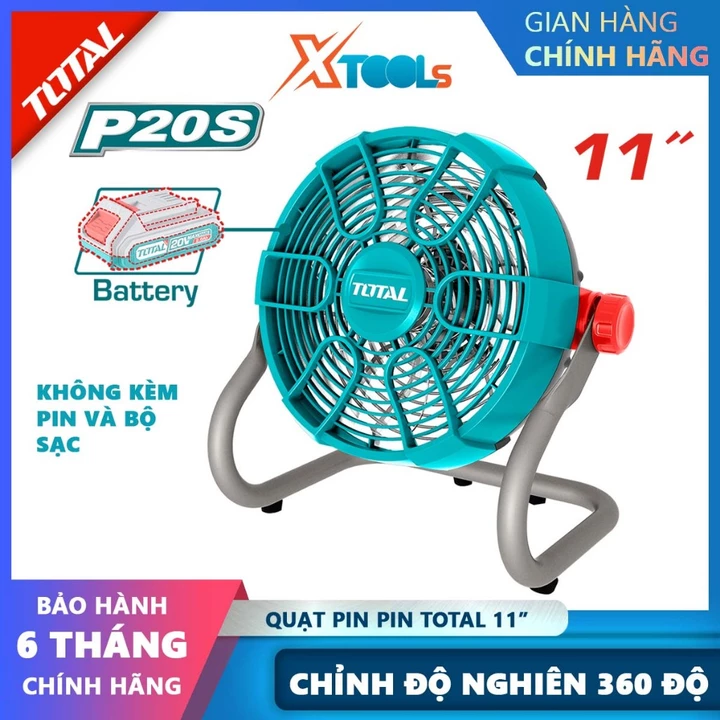 Quạt để bàn Total TFALI2002, quạt pin, 11", dùng pin, quạt không dây, quạt đứng, quạt máy, quạt điện, quạt mini