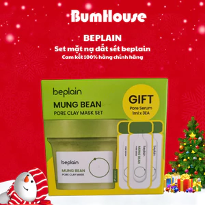 Set Mặt nạ đất sét Beplain Mung Bean Pore Clay Mask & Pore Serum Hỗ Trợ Se Khít Lỗ Chân Lông 120ml&3ml