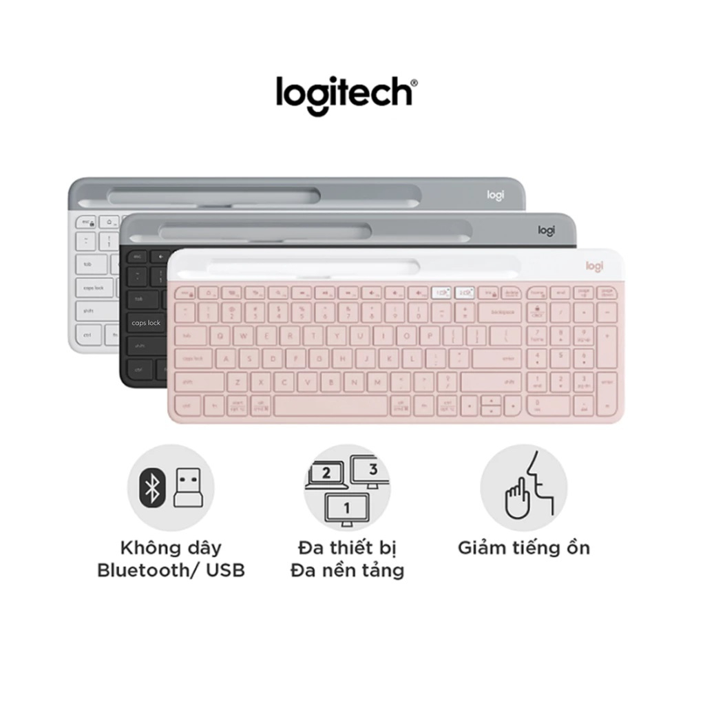 Bàn phím không dây Bluetooth Logitech K580 - Kết nối đa thiết bị, mảnh ...